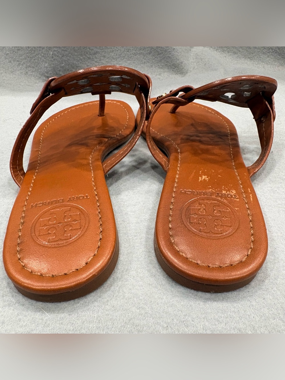 Tory Burch Miller Sandal in Medium / Light Brown Leather Sz 7 - Picture 6 of 8